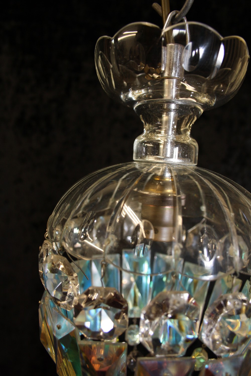 Pair of Early 20th century cut glass chandeliers View III