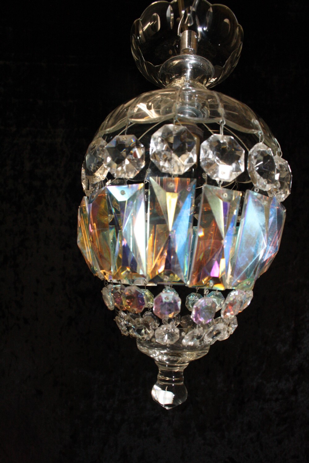 Pair of Early 20th century cut glass chandeliers View IV