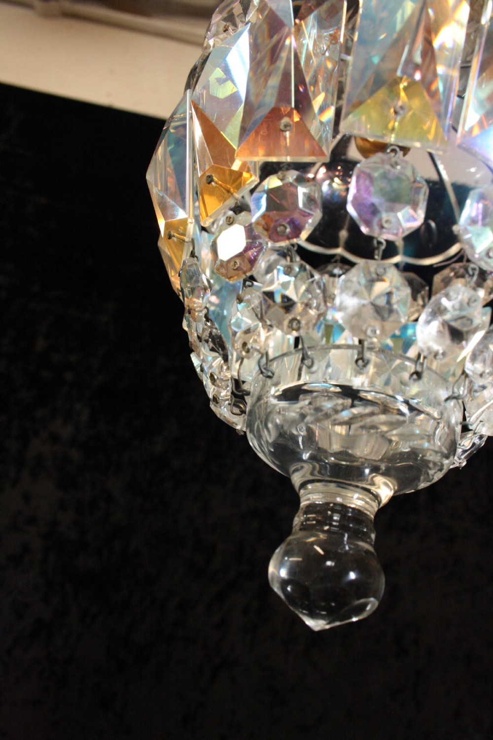 Pair of Early 20th century cut glass chandeliers View V