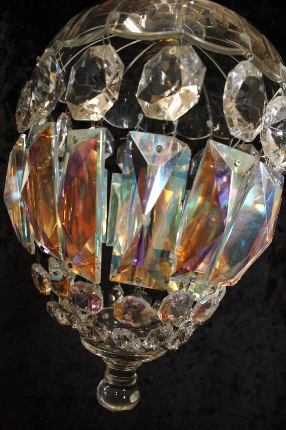 Pair of Early 20th century cut glass chandeliers View VI
