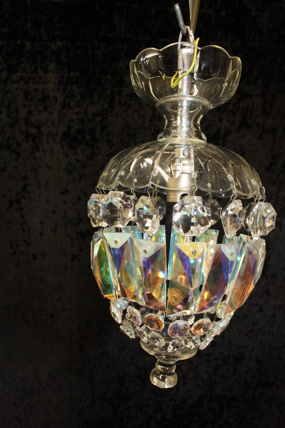 Pair of Early 20th century cut glass chandeliers View VII