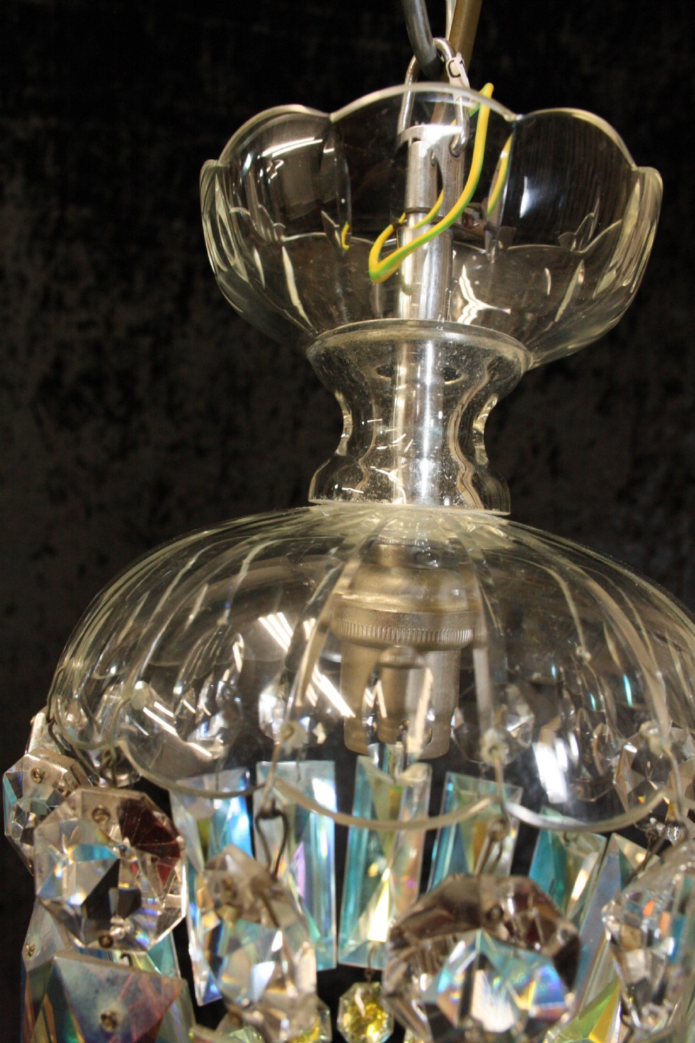 Pair of Early 20th century cut glass chandeliers View VIII