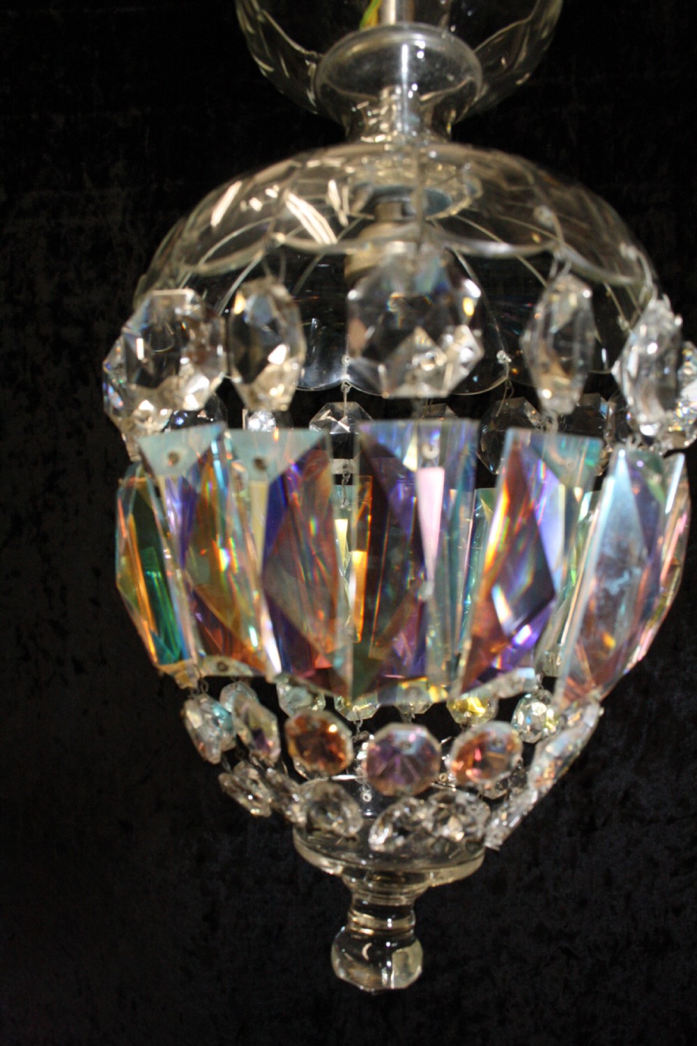 Pair of Early 20th century cut glass chandeliers View IX