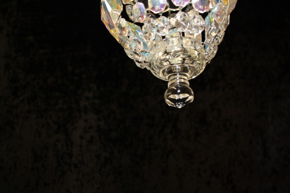 Pair of Early 20th century cut glass chandeliers View X