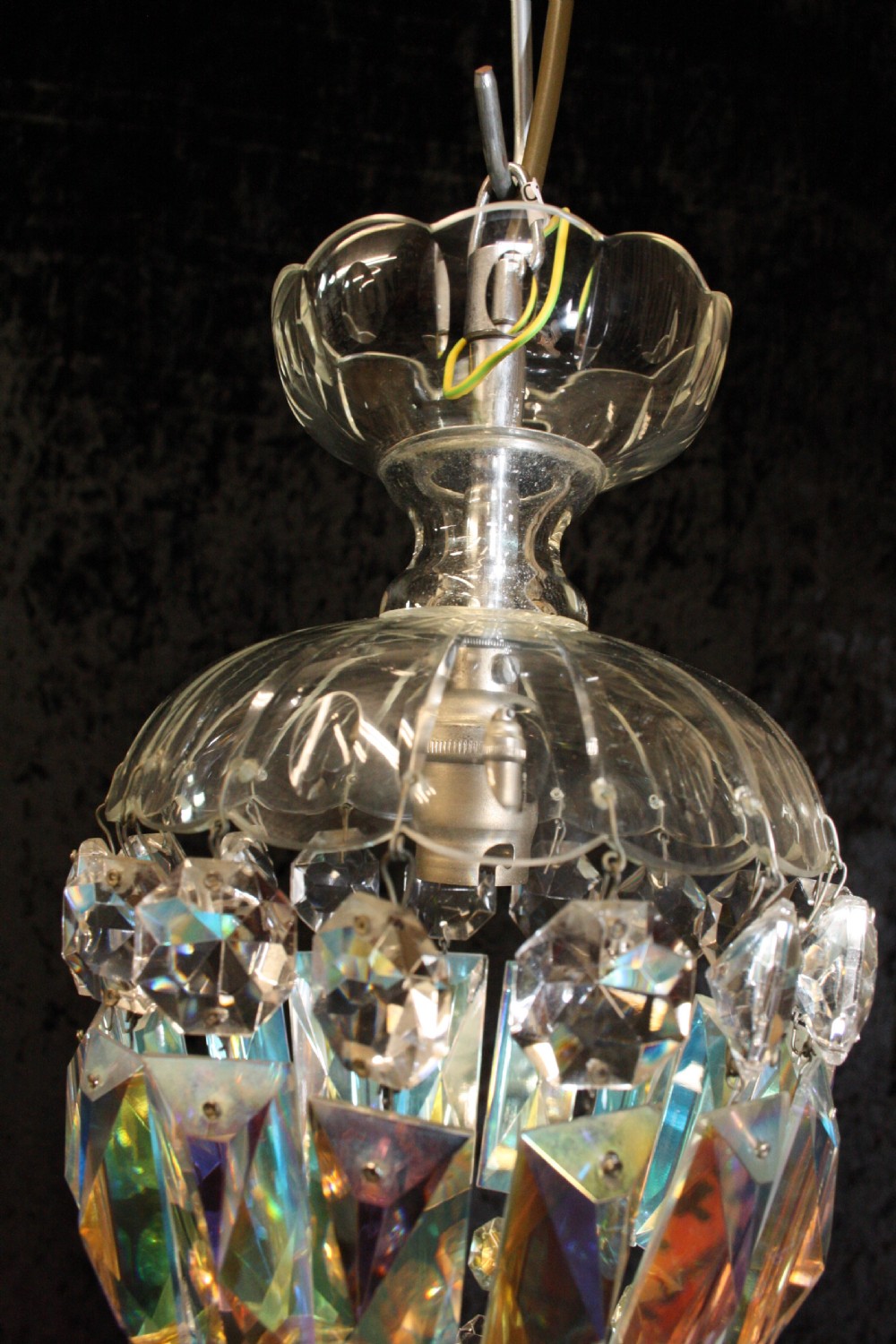 Pair of Early 20th century cut glass chandeliers View XI