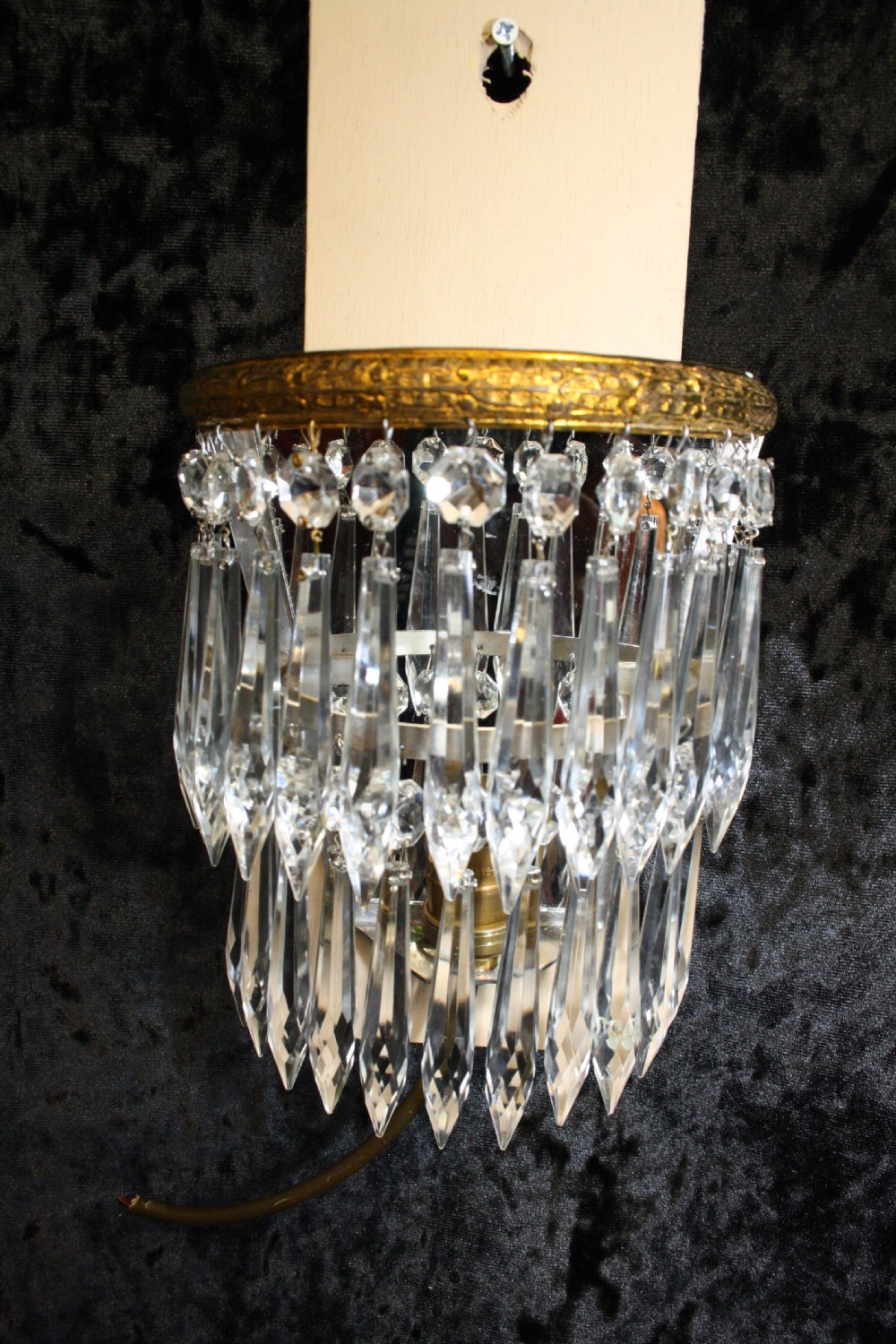 Pair of early 20th century glass wall lights View II