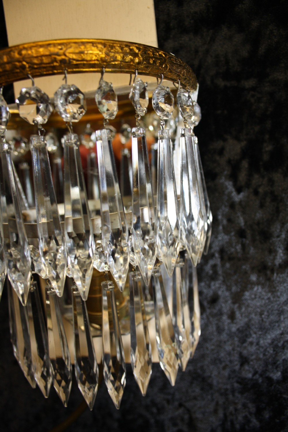 Pair of early 20th century glass wall lights View III