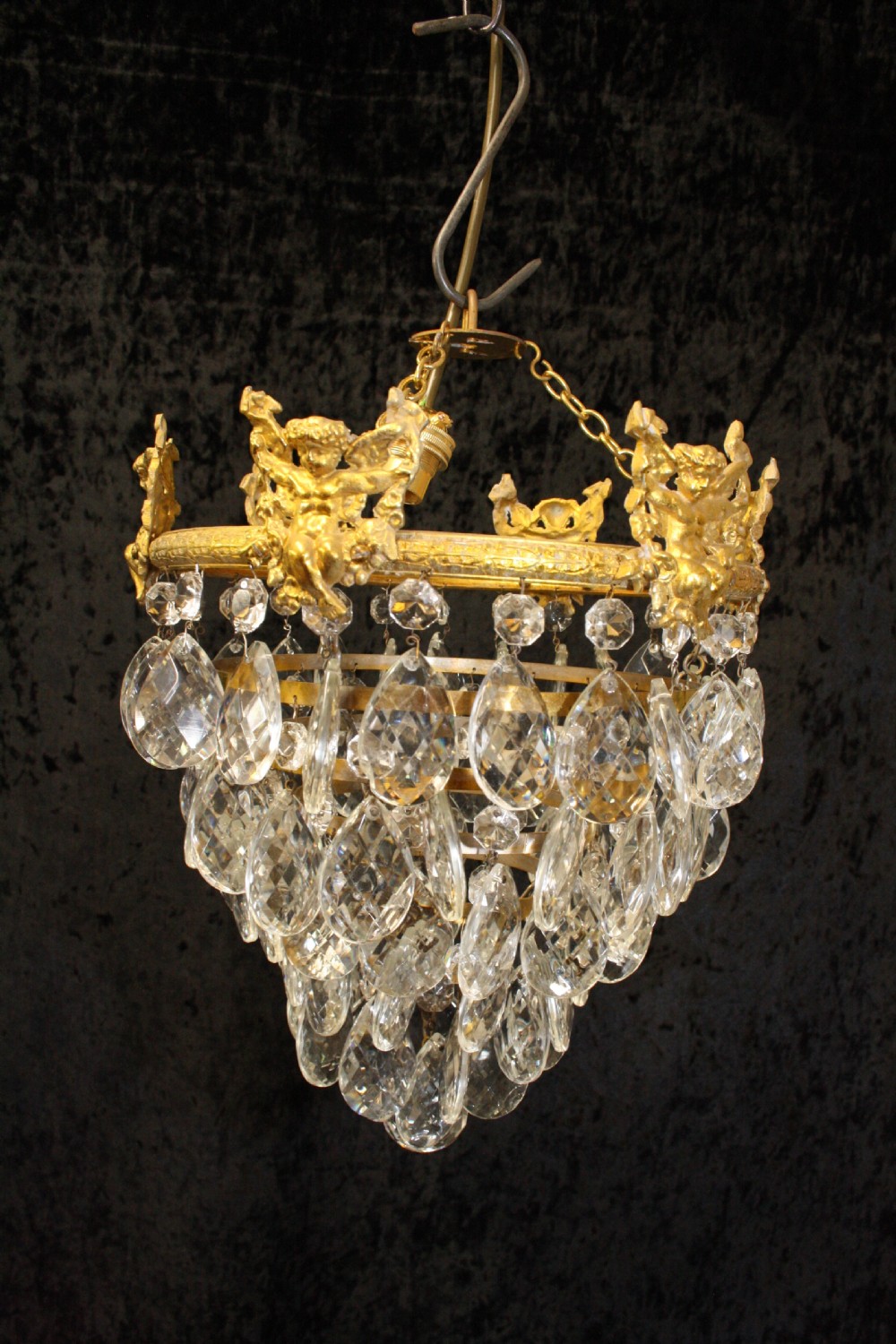 Early 20th century cut glass chandelier
