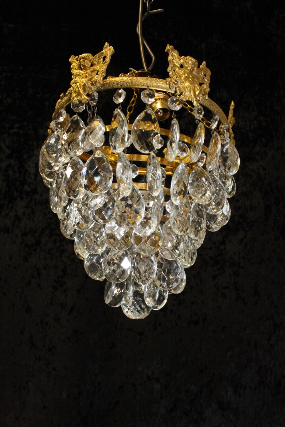 Early 20th century cut glass chandelier View II
