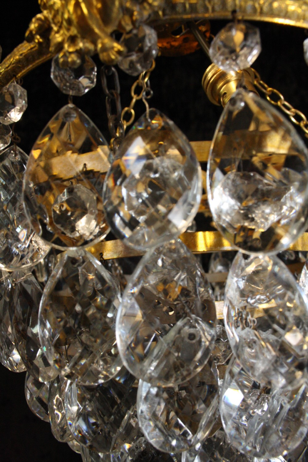 Early 20th century cut glass chandelier View IV
