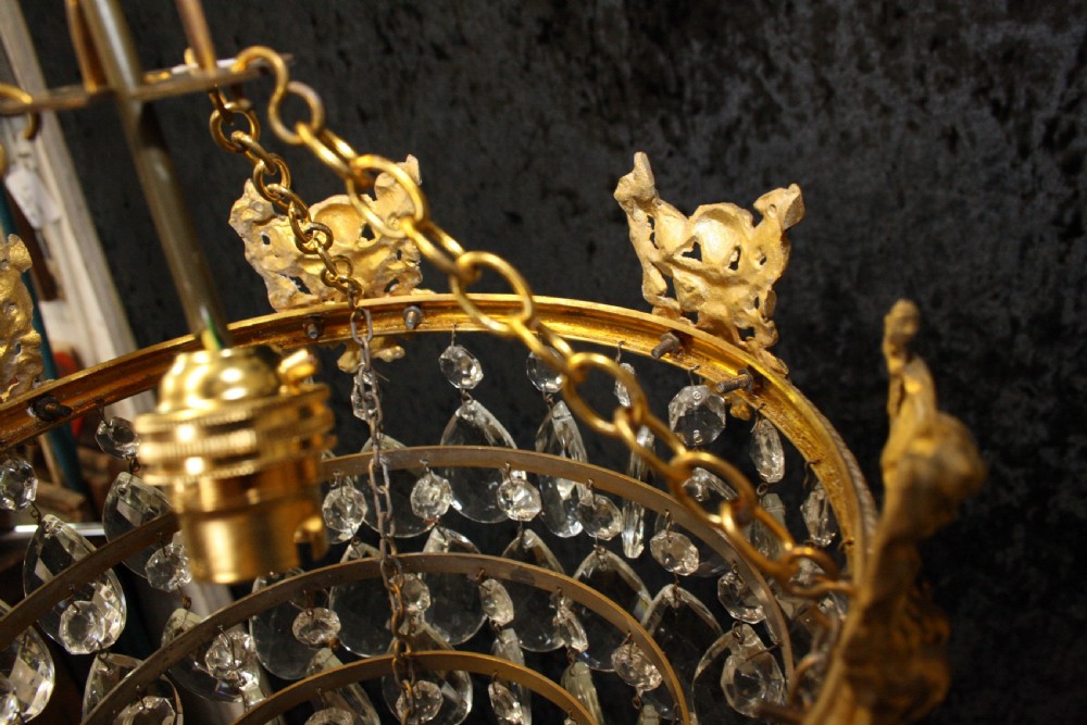 Early 20th century cut glass chandelier View VI