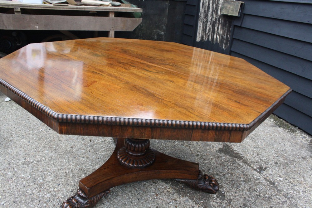 William IV eight seater Hexagonal shaped breakfast table in Rosewood View VIII