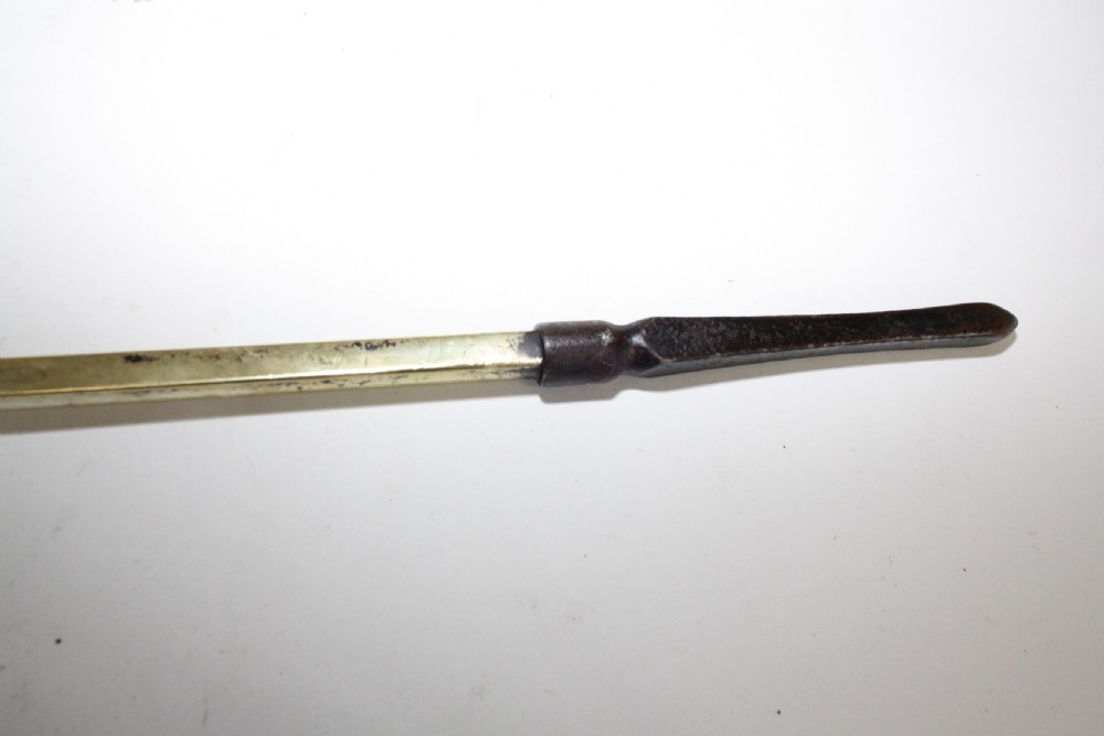 Set of three Victorian brass fire tools View VIII