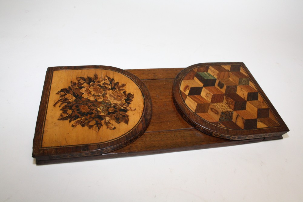 Mid 19th century parquetry adjustable book stand