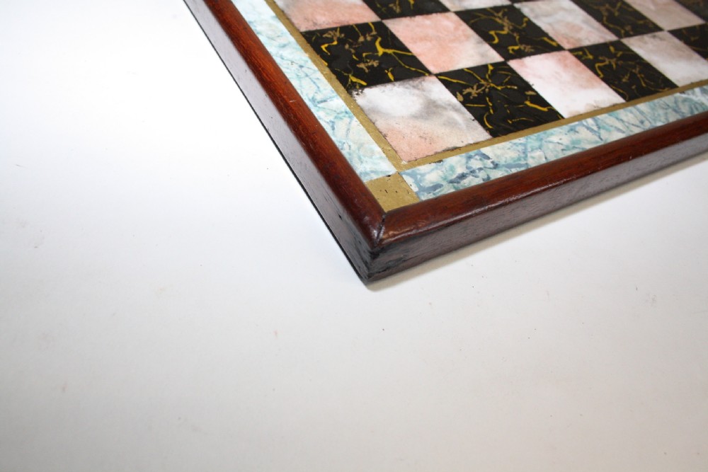 Late 19th century faux marble chess board View VI