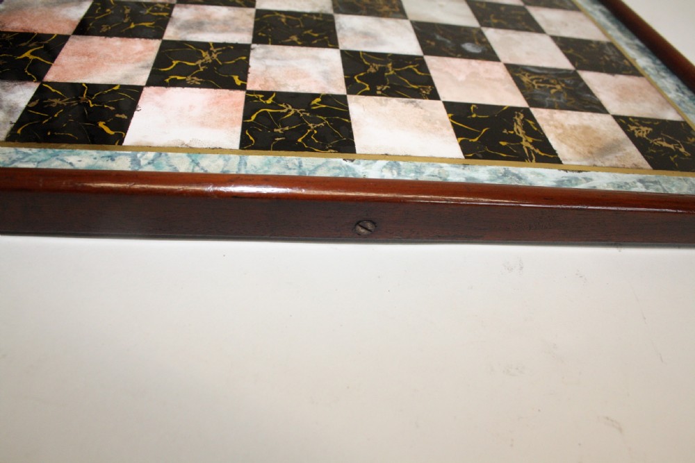 Late 19th century faux marble chess board View VII