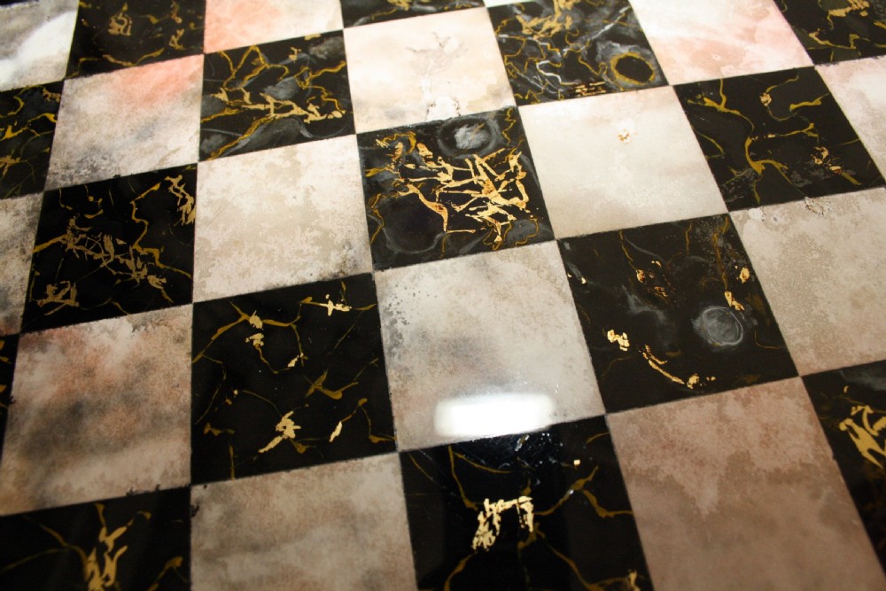 Late 19th century faux marble chess board View VIII