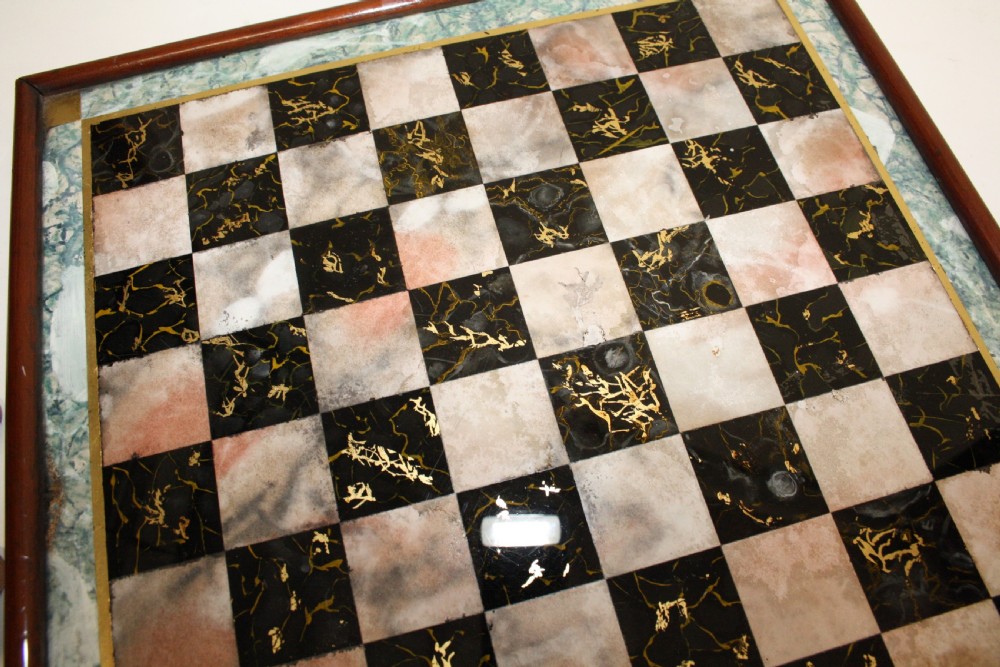 Late 19th century faux marble chess board View XI