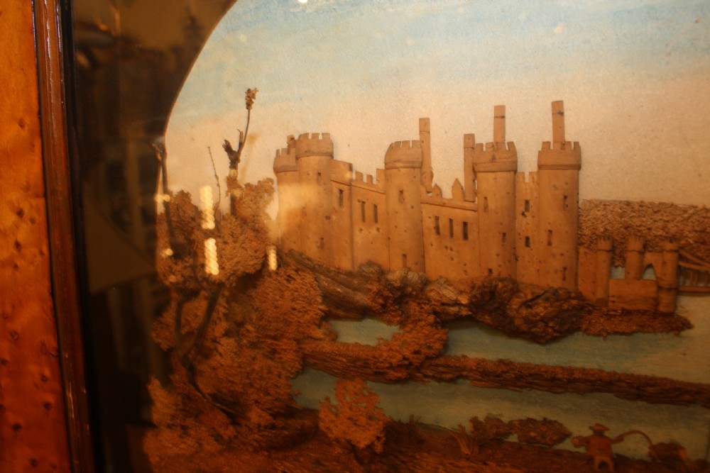 Mid 19th century cork work diorama of Conway Castle View IV
