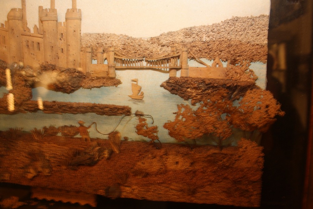 Mid 19th century cork work diorama of Conway Castle View V