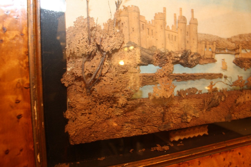 Mid 19th century cork work diorama of Conway Castle View VII