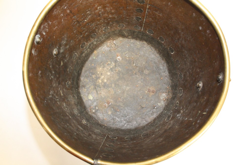 19th century copper and brass log bin. View IV