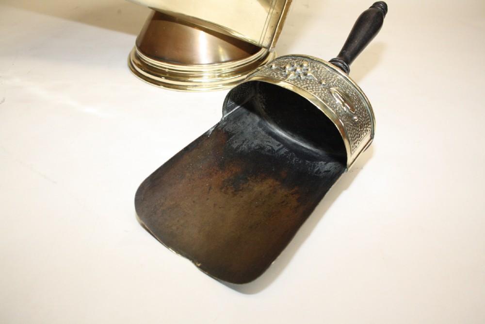 Victorian coal scuttle in brass. View VI