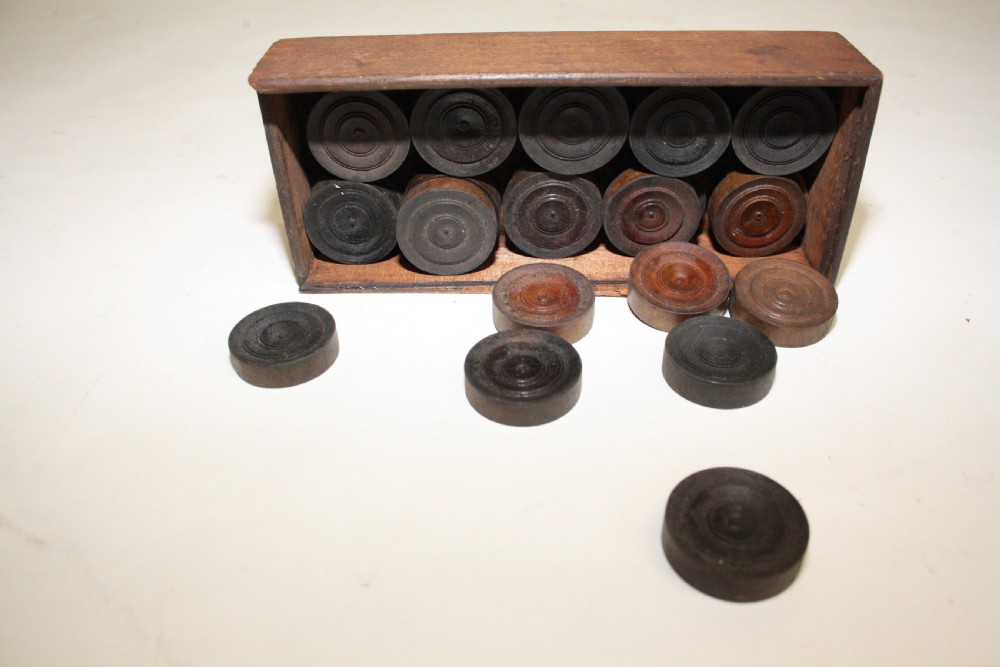 Late 19th century travel chess bored with chess set. View IX