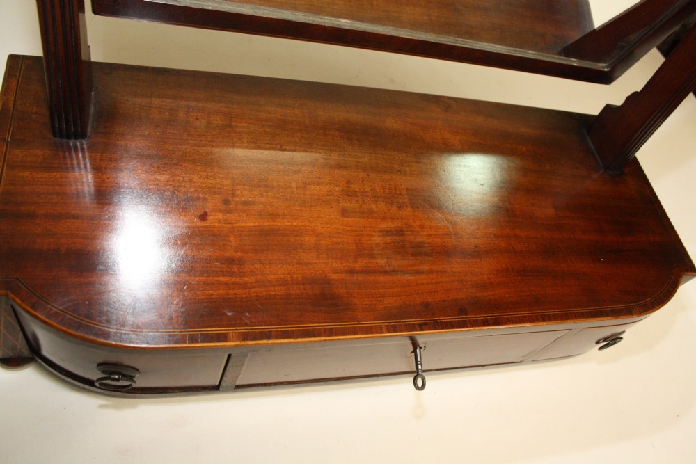 Shaped front mahogany dressing mirror C1830 View X