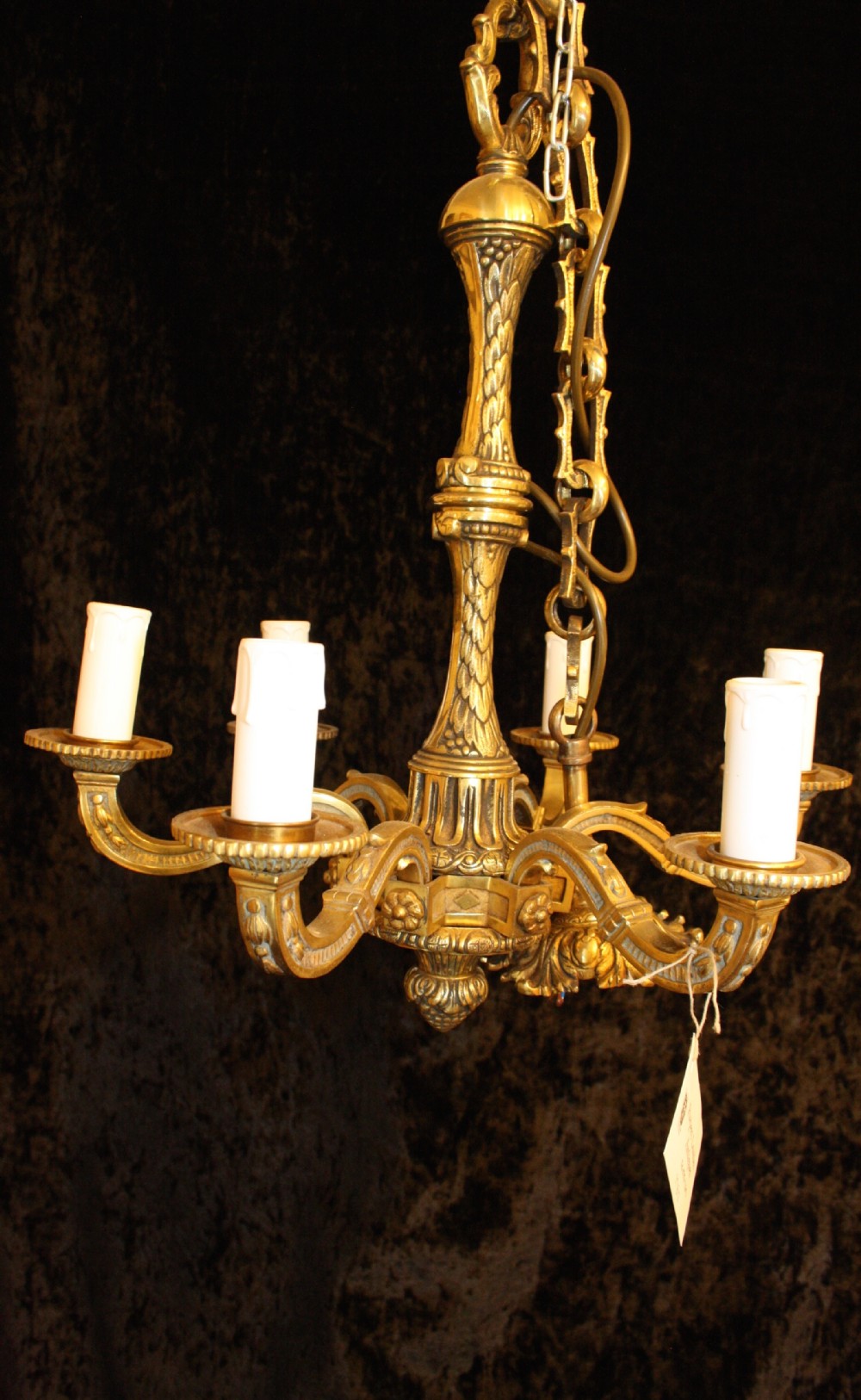 Chandelier in brass with five arms