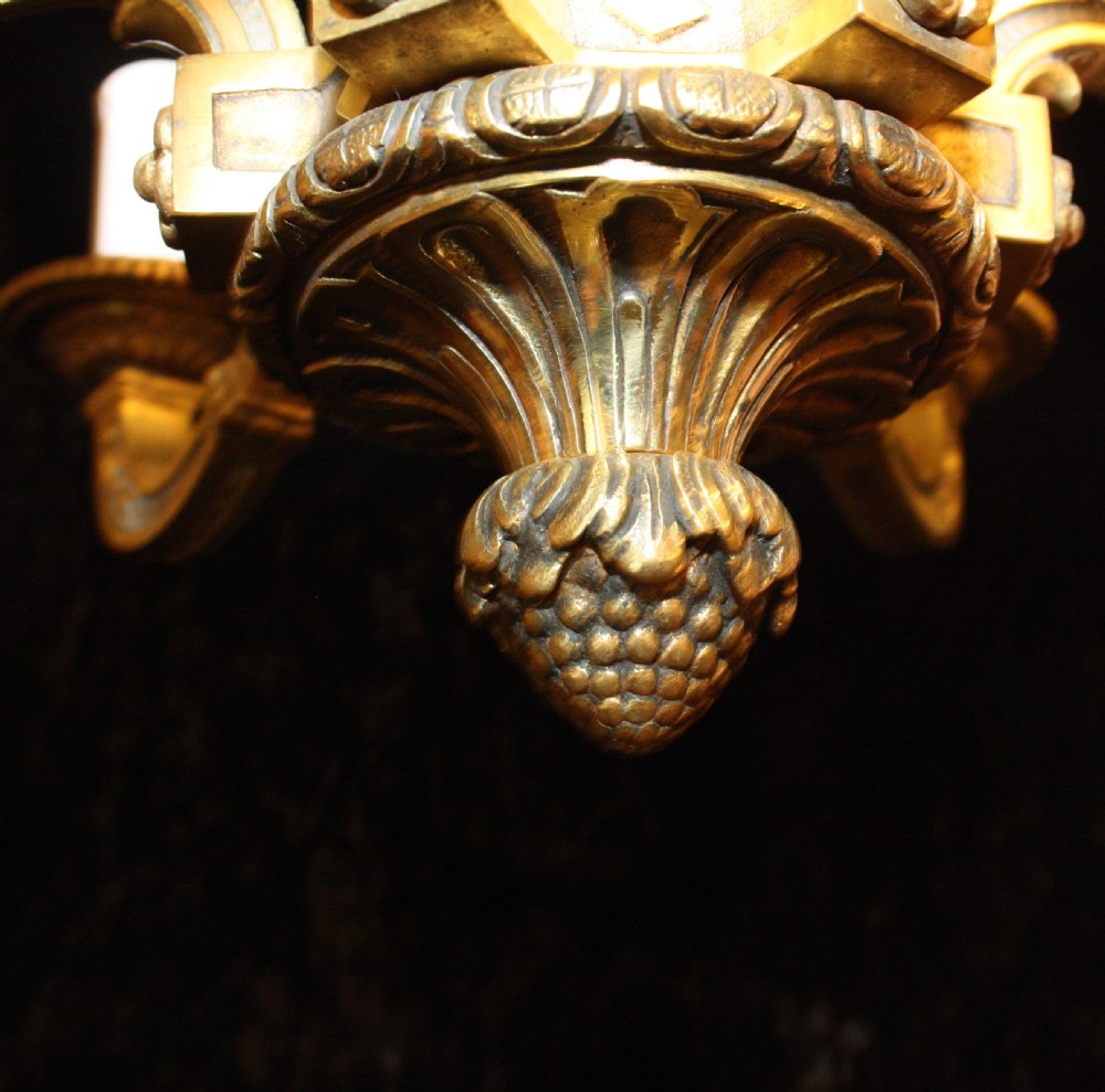 Chandelier in brass with five arms View VI