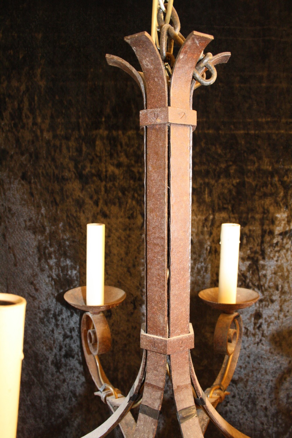 Rustic steel handmade chandelier View III