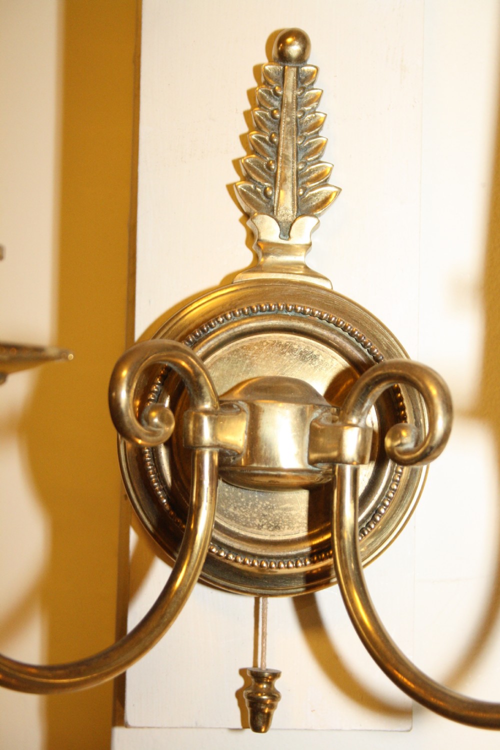 Pair of French wall lights in brass with pull switch View IV