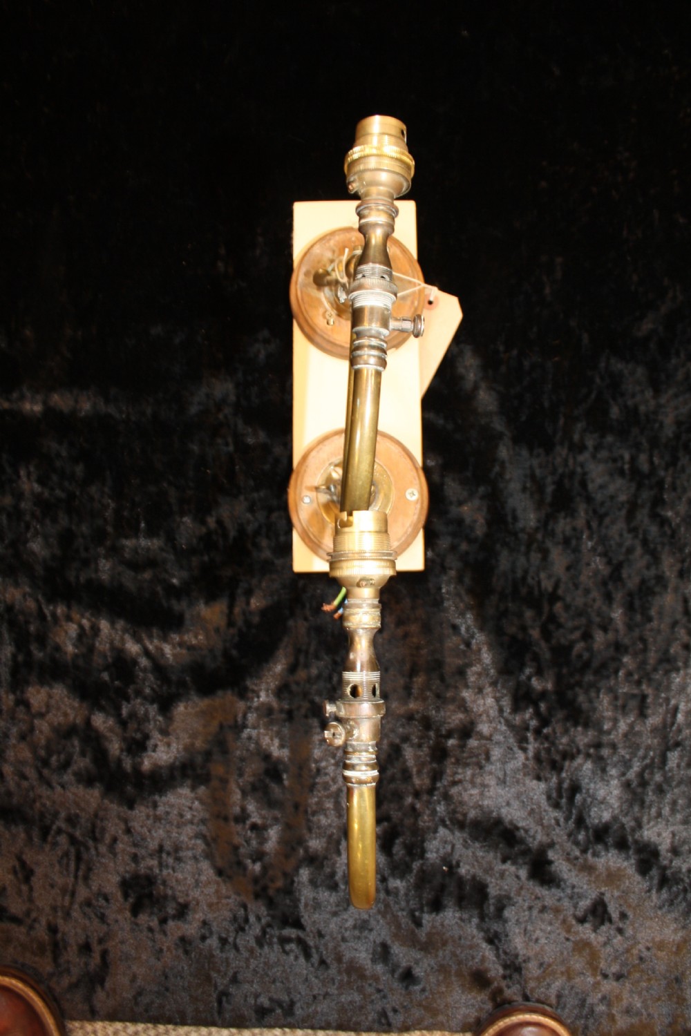 Pair of 19th century gas wall lights converted to electric View II