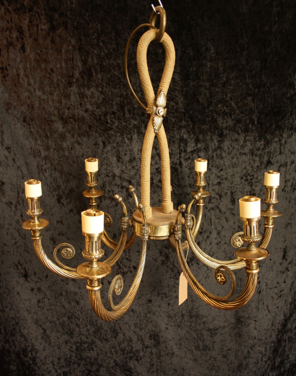 Brass Rope twist chandelier
