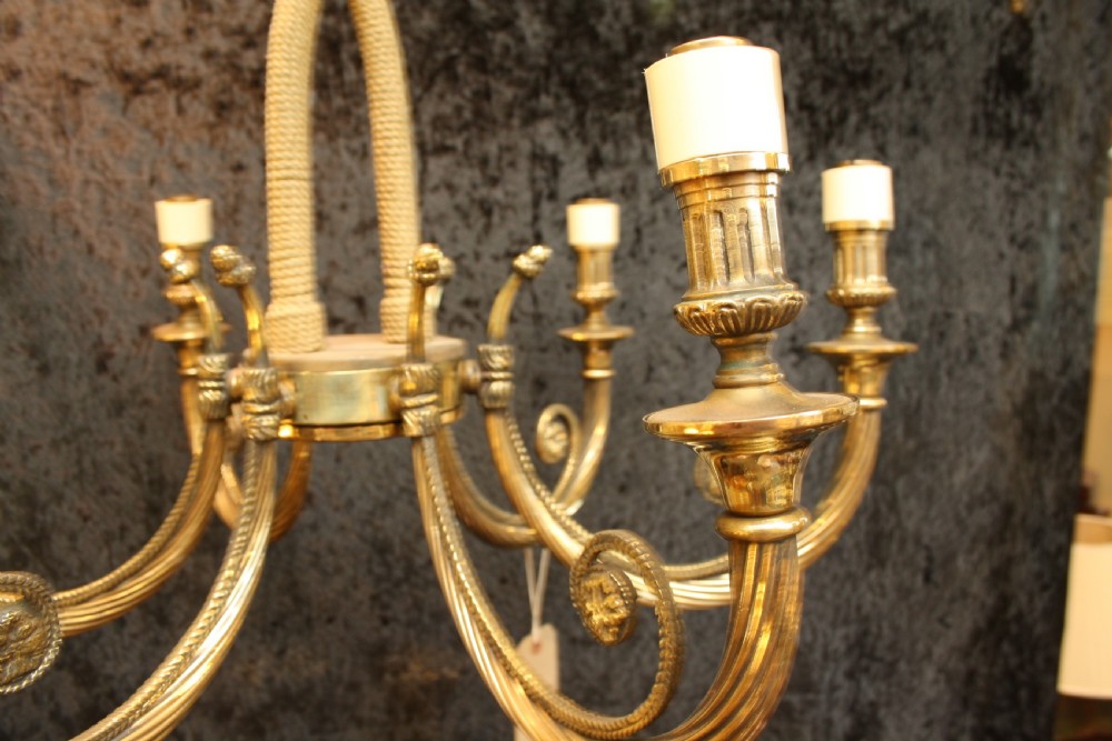 Brass Rope twist chandelier View II