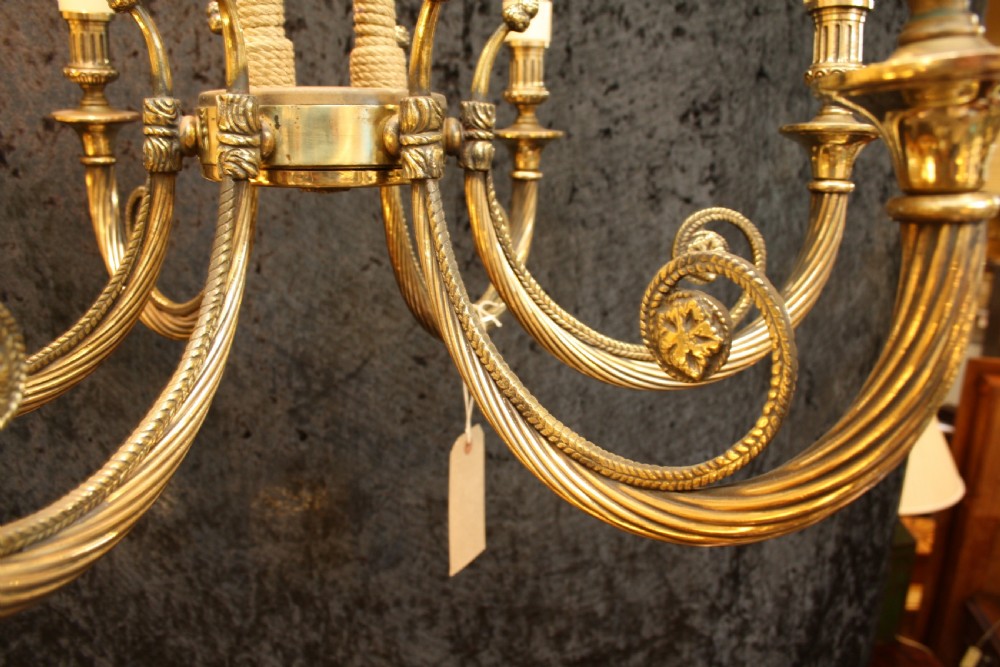 Brass Rope twist chandelier View III