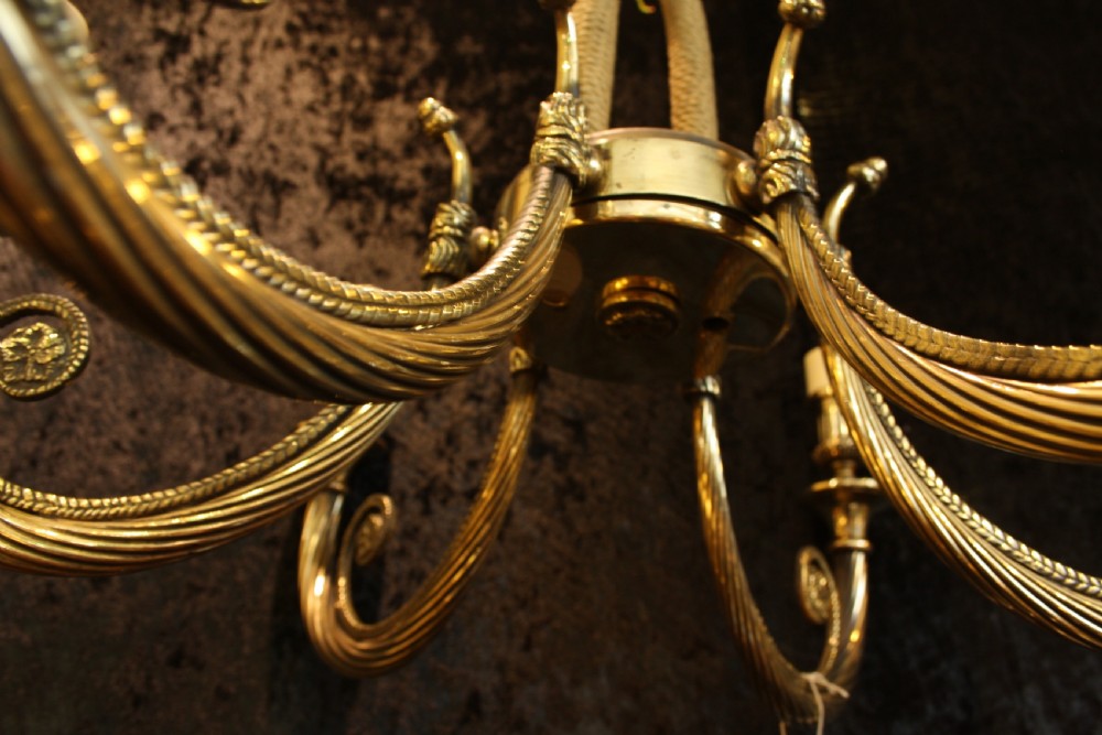 Brass Rope twist chandelier View IV