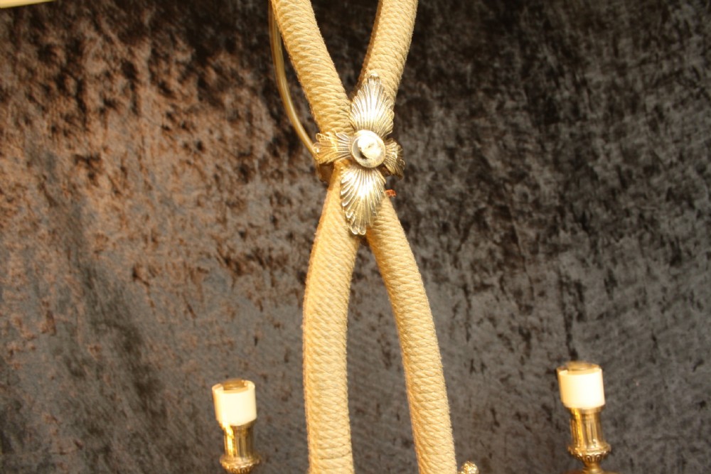 Brass Rope twist chandelier View VI