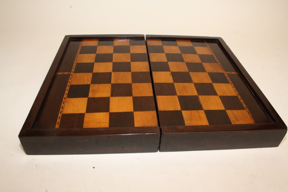 19th century folding chess board in Rosewood View XII