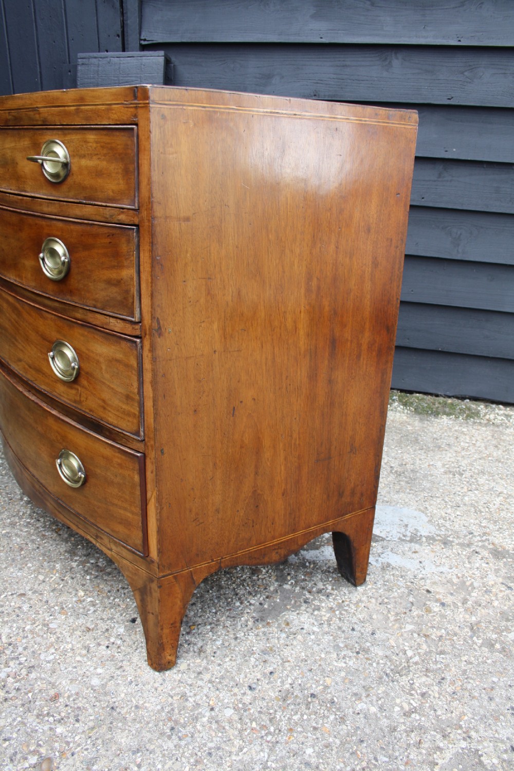 Regency bow front chest of drawers View III
