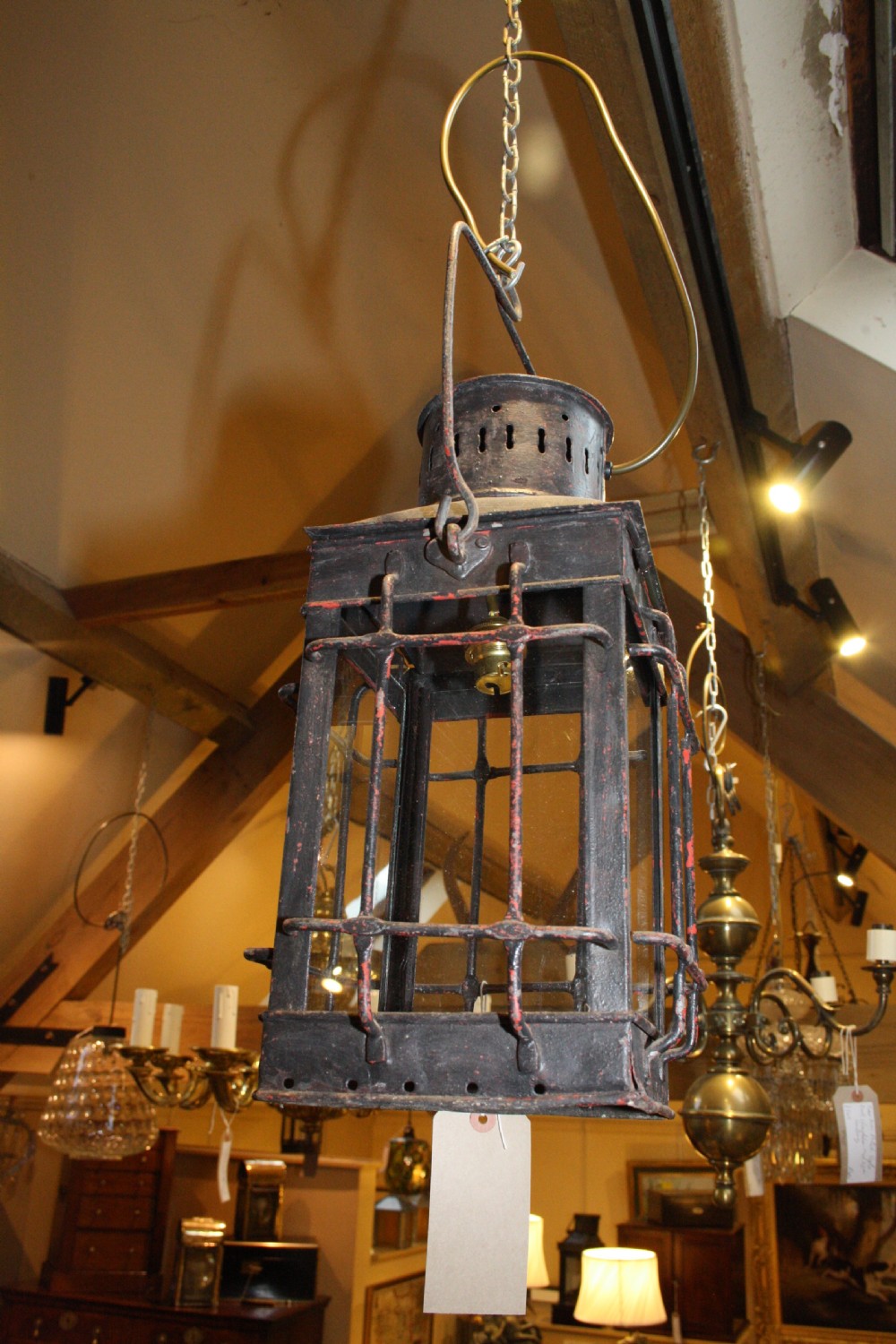 Late 19th-century lantern converted to electric  View II