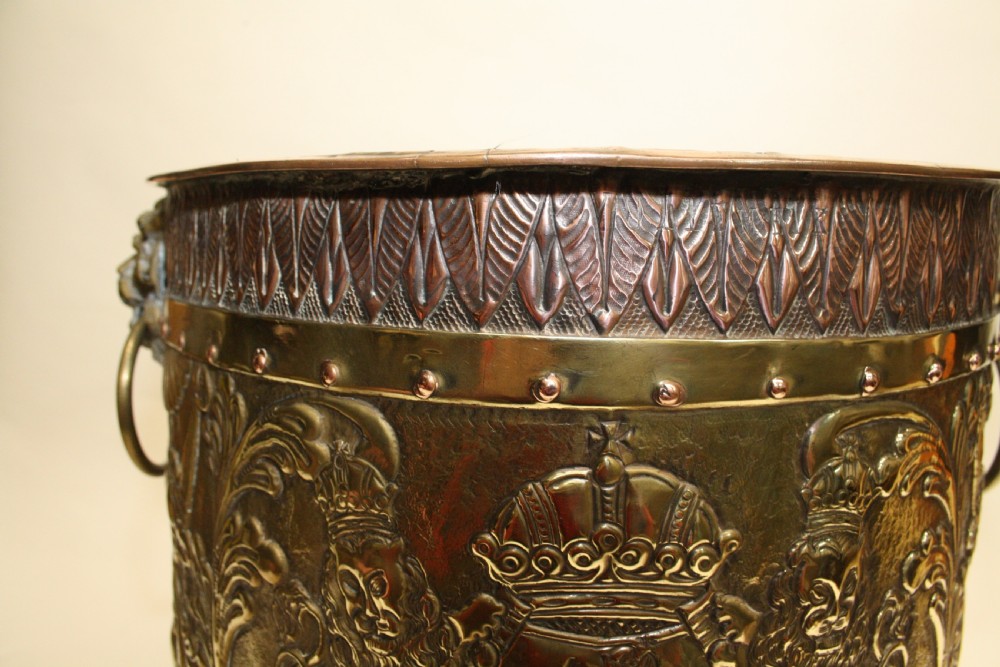 Brass and Copper log bin View VI