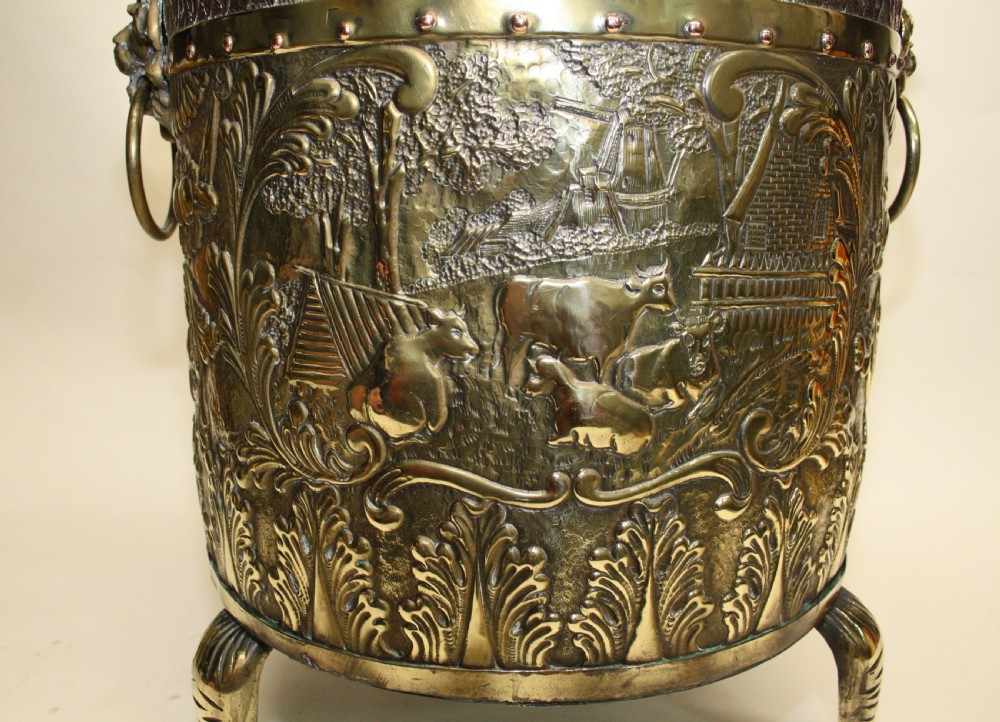 Brass and Copper log bin View VIII