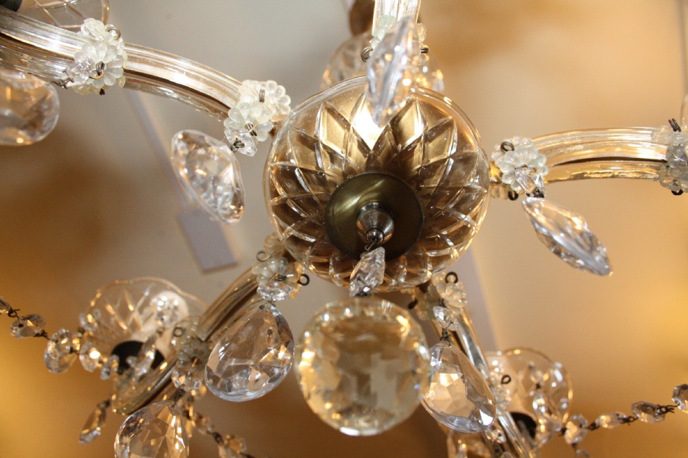 Pair of five arm cut glass chandeliers View VIII