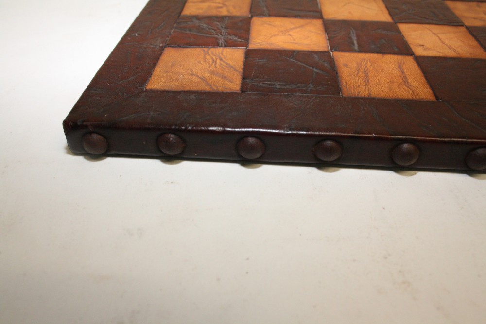 Early 20th century leather chessboard View II
