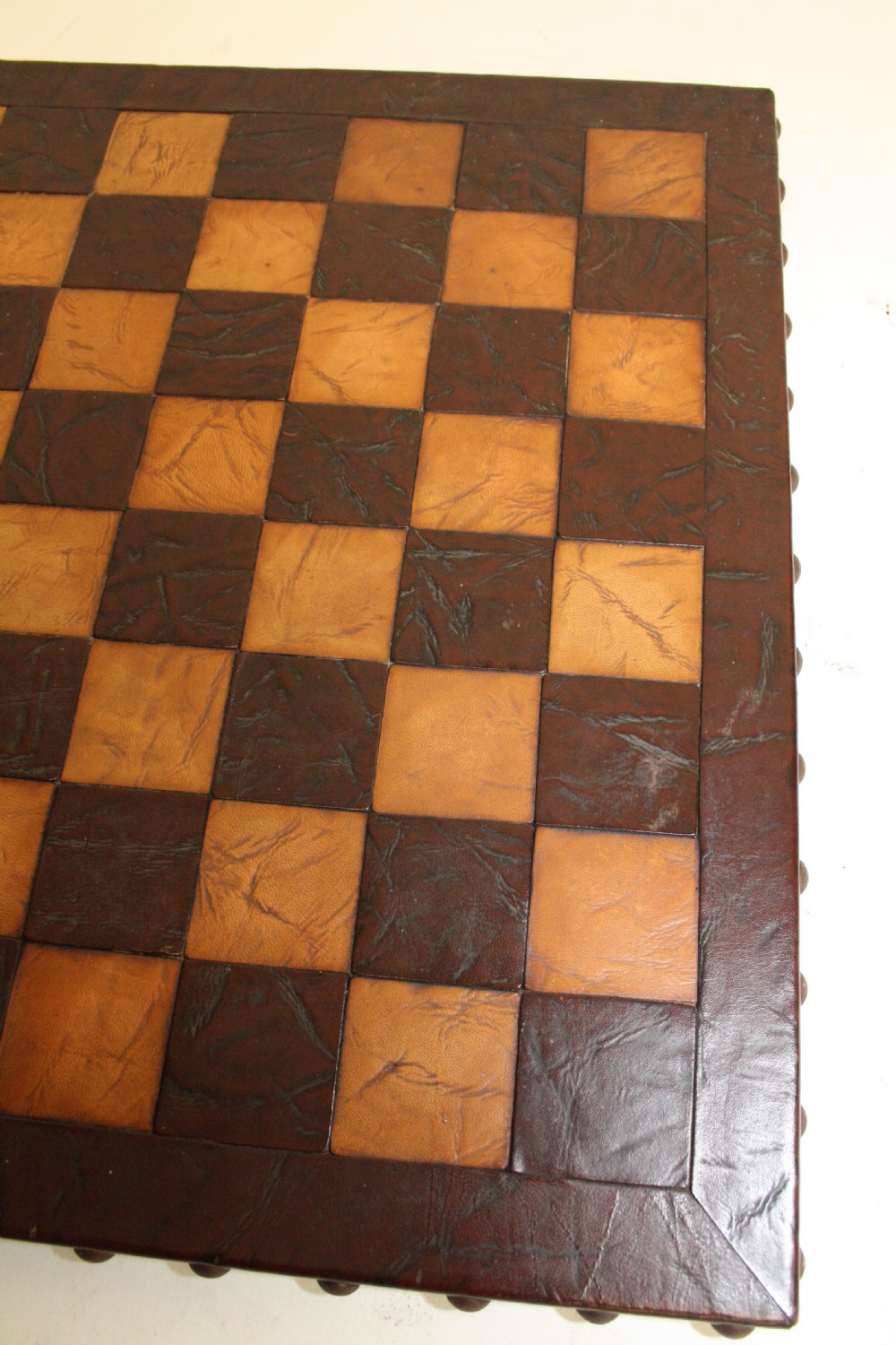Early 20th century leather chessboard View III