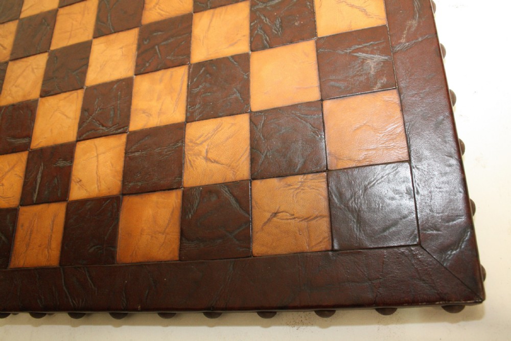 Early 20th century leather chessboard View VI
