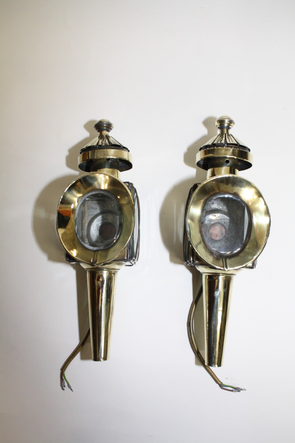 Pair Early 20th century carriage lights View II