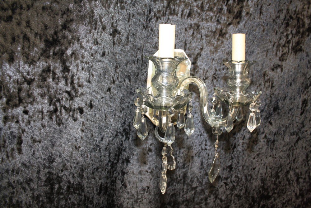 Early 20th century crystal wall bracket